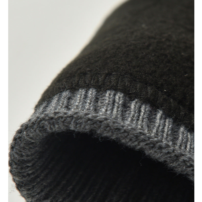 New knitted men's warm winter beanie hat