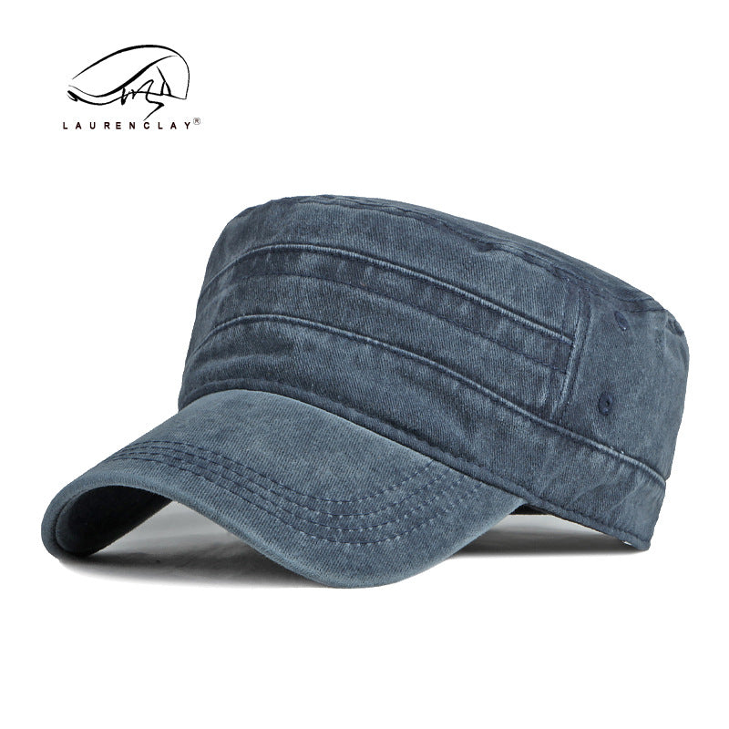 Flat British retro light plate monochrome washed military cap