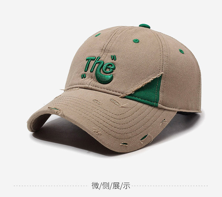 Letter embroidery large brim outdoor baseball cap