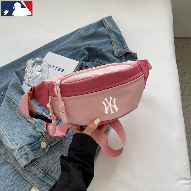 NY branded unisex crossbody bag for travel with adjustable strap