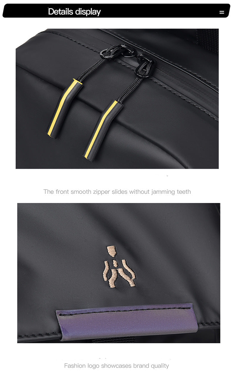 Men’s Reflective Waterproof Chest Crossbody Bag with iPad Compartment