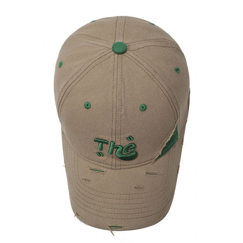 Letter embroidery large brim outdoor baseball cap