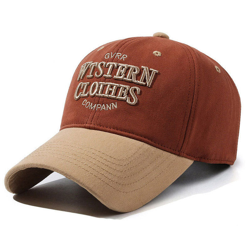 Color-blocked retro contrasting four seasons baseball cap