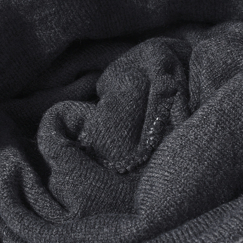 Letter jacquard knitted outdoor warm stylish beanie