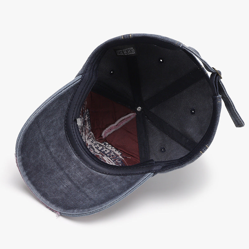 Letter patch embroidered curved brim outdoor men's baseball cap c