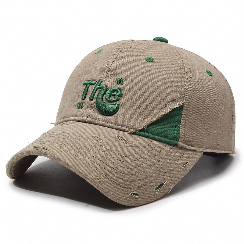 Letter embroidery large brim outdoor baseball cap