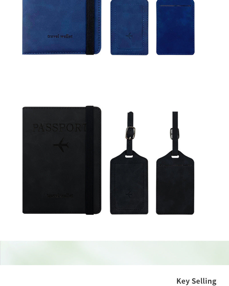 PU leather Travel Passport Cover Card ID Holders & luggage tag