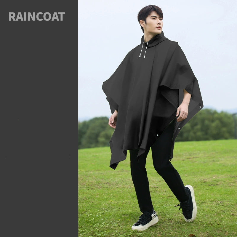 Military Green Backpack Poncho-Style Raincoat