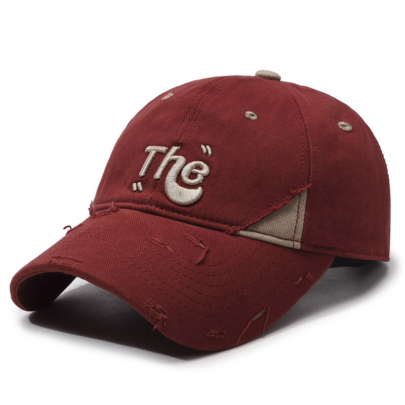 Letter embroidery large brim outdoor baseball cap