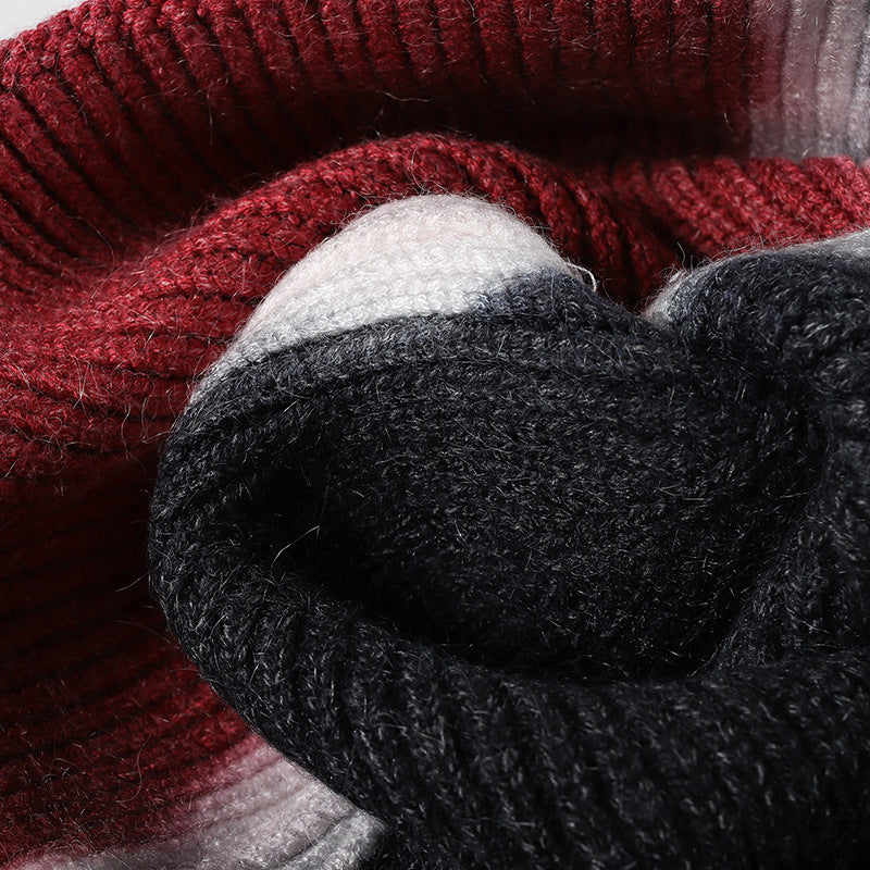 New color-block dyeing knitted beanie