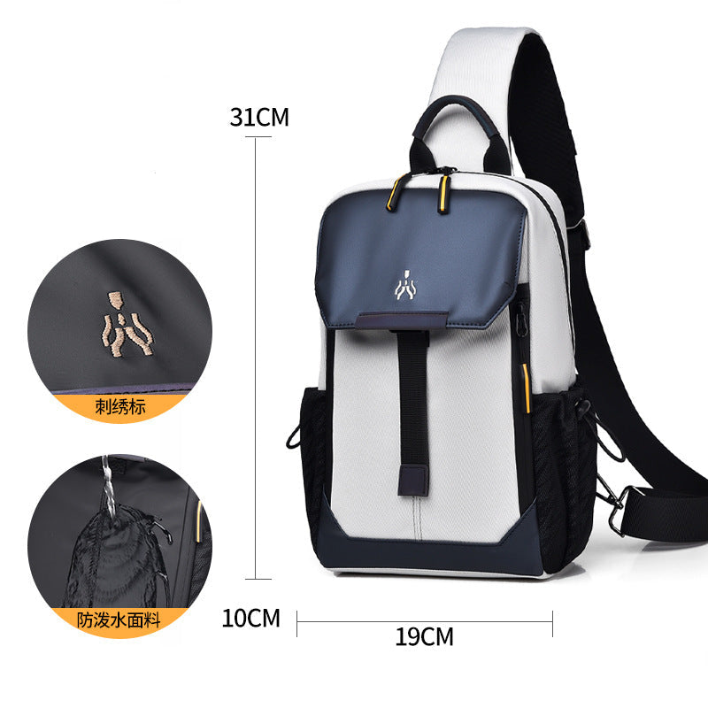 Men’s Reflective Waterproof Chest Crossbody Bag with iPad Compartment