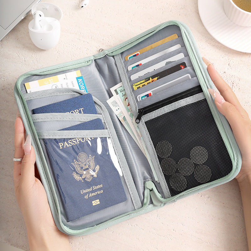 Travel Portable Anti-Theft Passport Bag with Coin & Document Holder