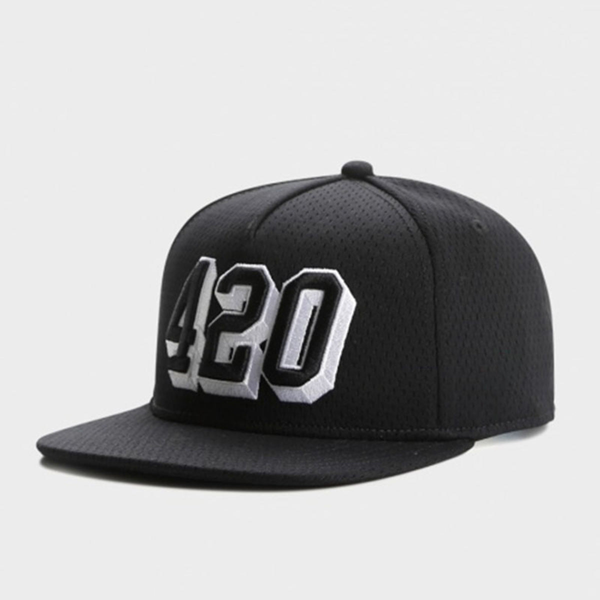 Summer breathable mesh flat brim snapback hat