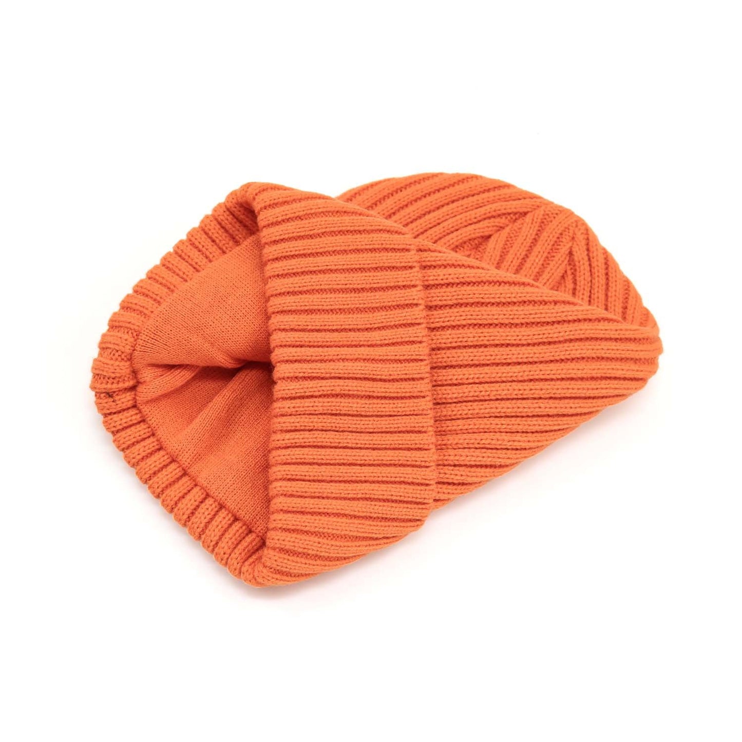 Solid color woolen big head winter double layer thickened warm cap
