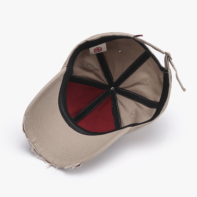 Soft top letter embroidery men's washed cap