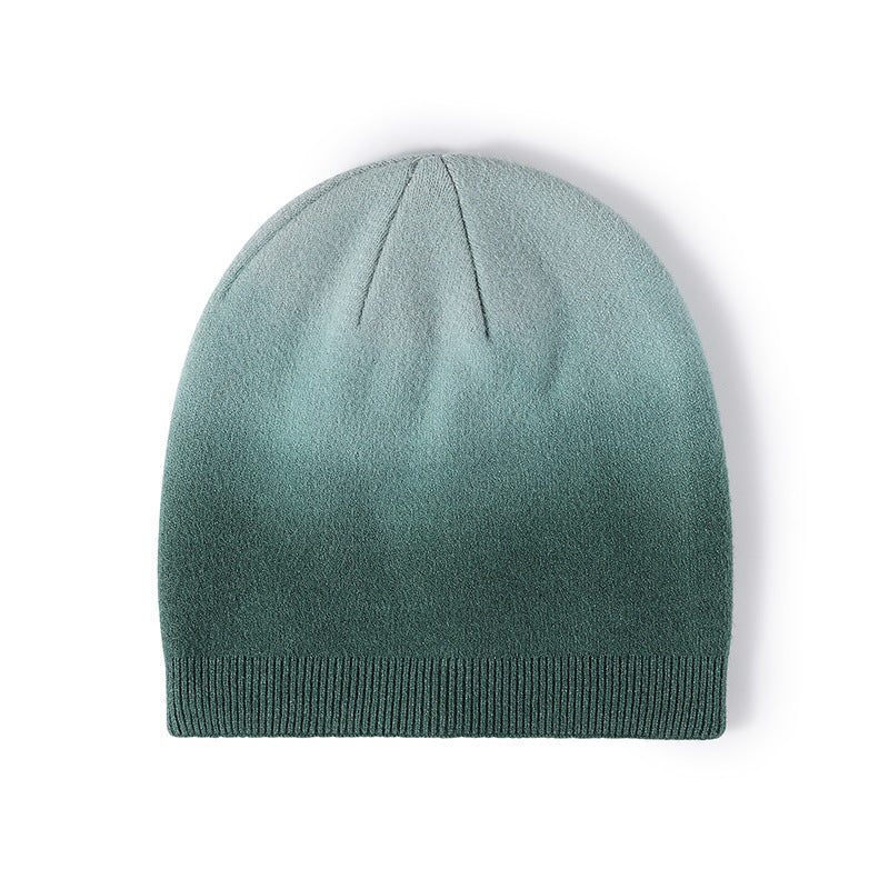 Knitted Gradient Dyeing Outdoor Woolen Beanie