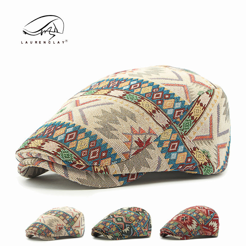 British retro ethnic style flat cap