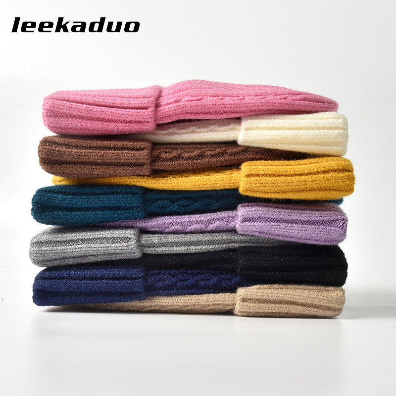 পুরুষদের শীতকালীন নৈমিত্তিক সলিড রঙের বোনা উলের টুপি