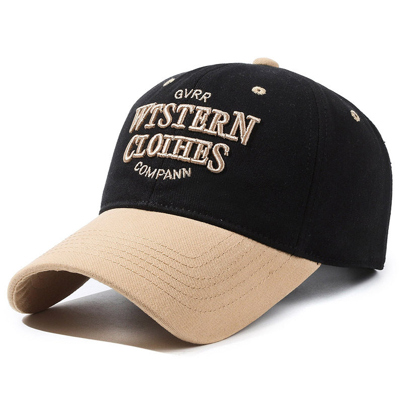 Color-blocked retro contrasting four seasons baseball cap