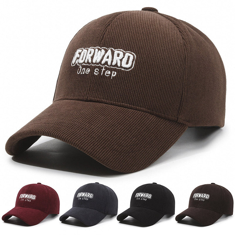 New corduroy letter embroidery baseball caps