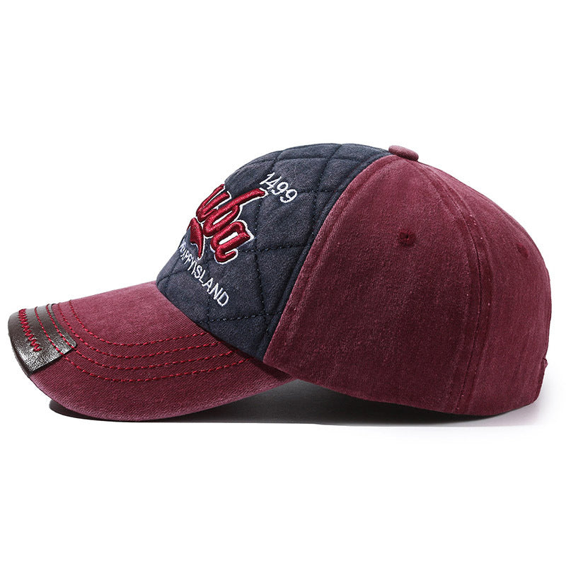 New washed and worn-out three-dimensional embroidery baseball caps