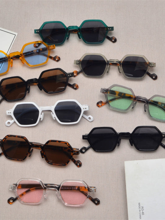 পুরুষ এবং মহিলাদের জন্য পাতলা বহুভুজ স্টাইলের স্ট্রিট ফ্যাশন গ্রীষ্মকালীন সানগ্লাস