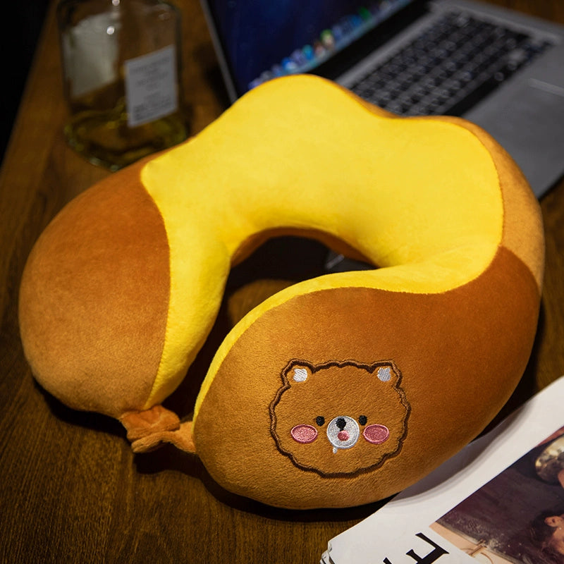 Plush Cartoon Cute Double Hump U-Shaped Neck Pillow