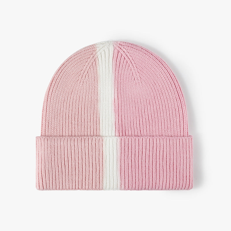 New color-block dyeing knitted beanie