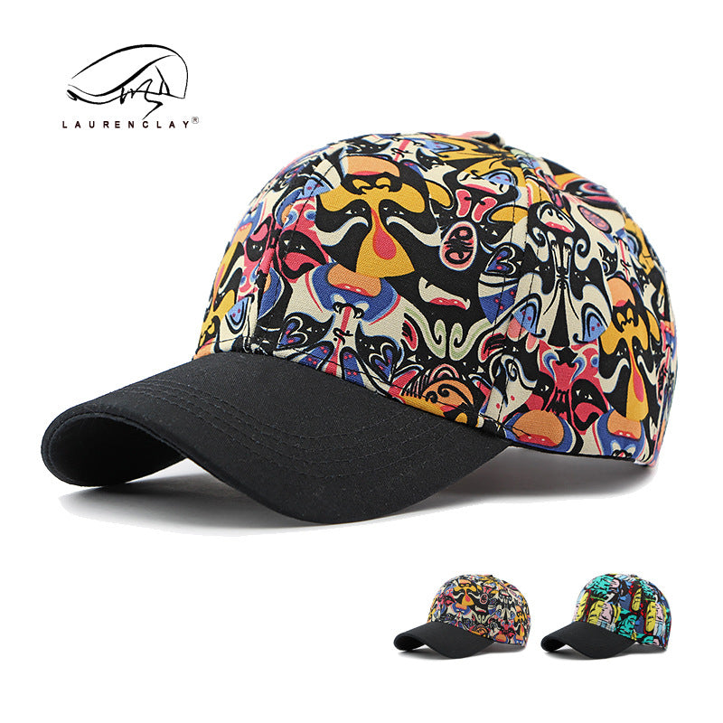 Light Printed Peking Opera face , Peaked Baseball Cap