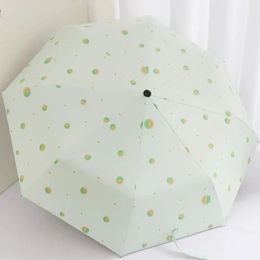 Carriable , Small print folding rain and sun umbrella