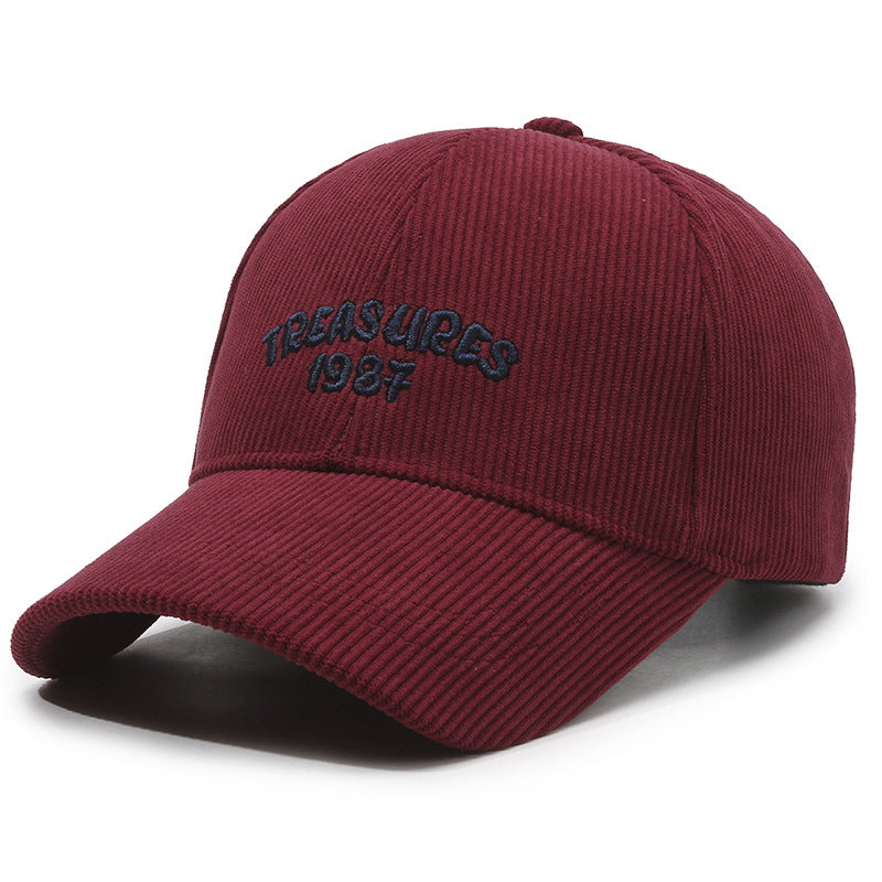 New corduroy solid color baseball caps