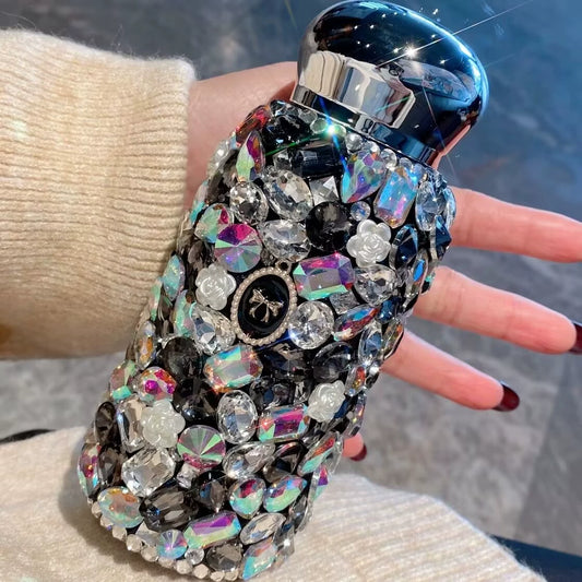 High Quality Diamond stone stainless steel portable thermal water bottle