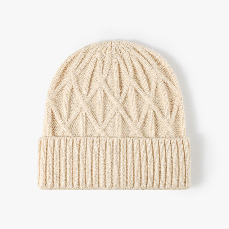 Jacquard warm cold outdoor warm inside fleece beanie