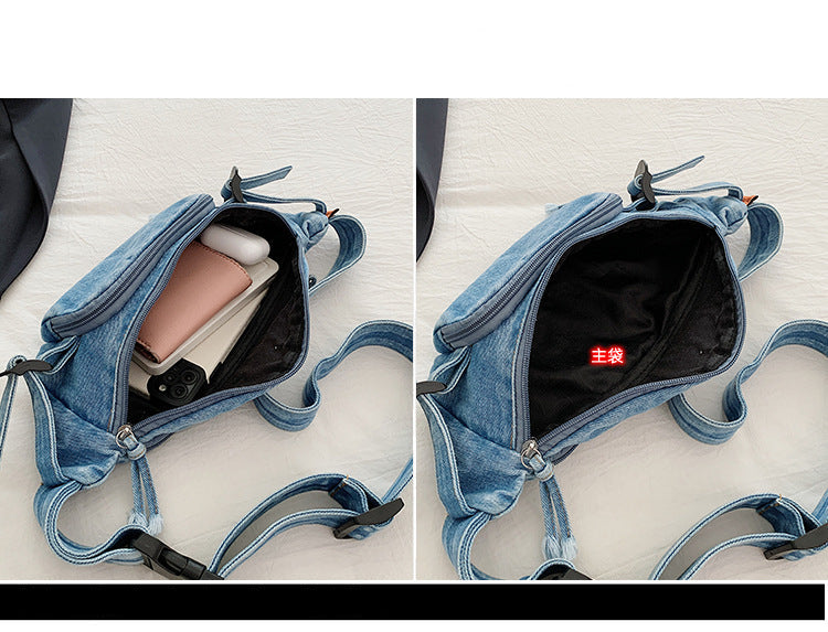 Denim Chest Crossbody Waist Bag Japanese Style