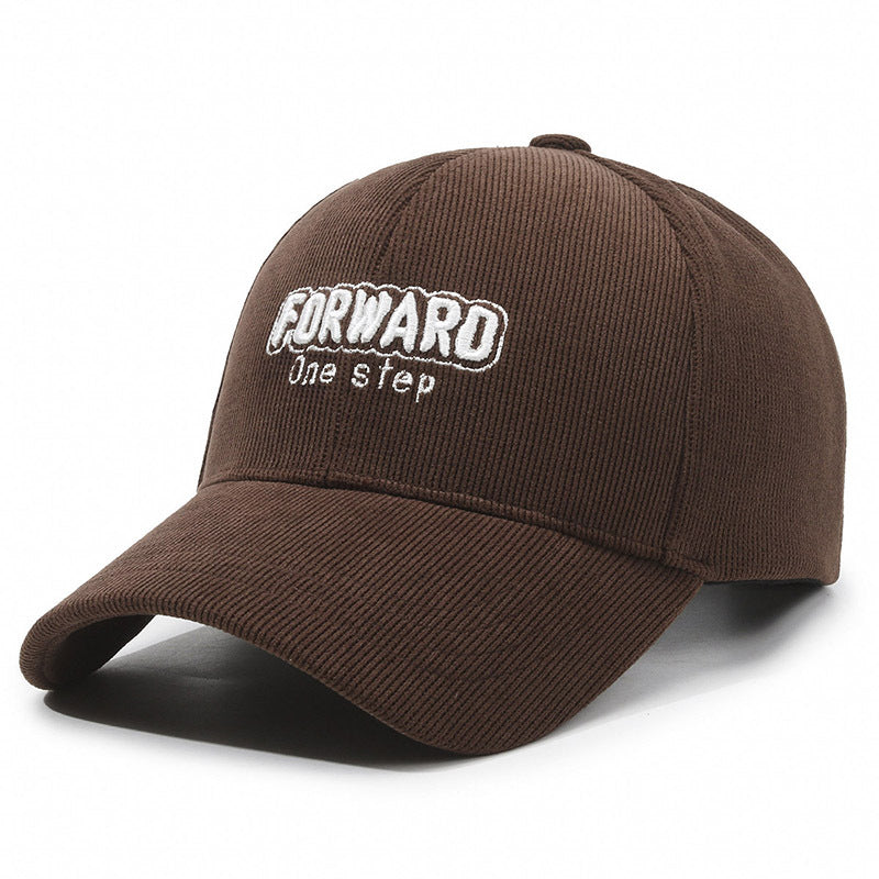 New corduroy letter embroidery baseball caps