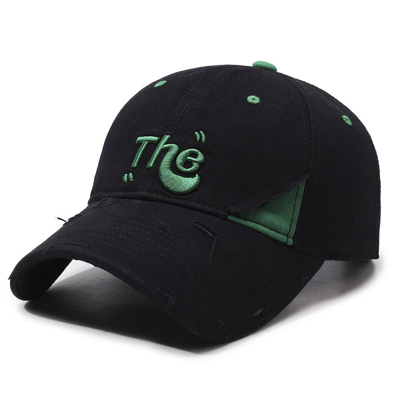 Letter embroidery large brim outdoor baseball cap