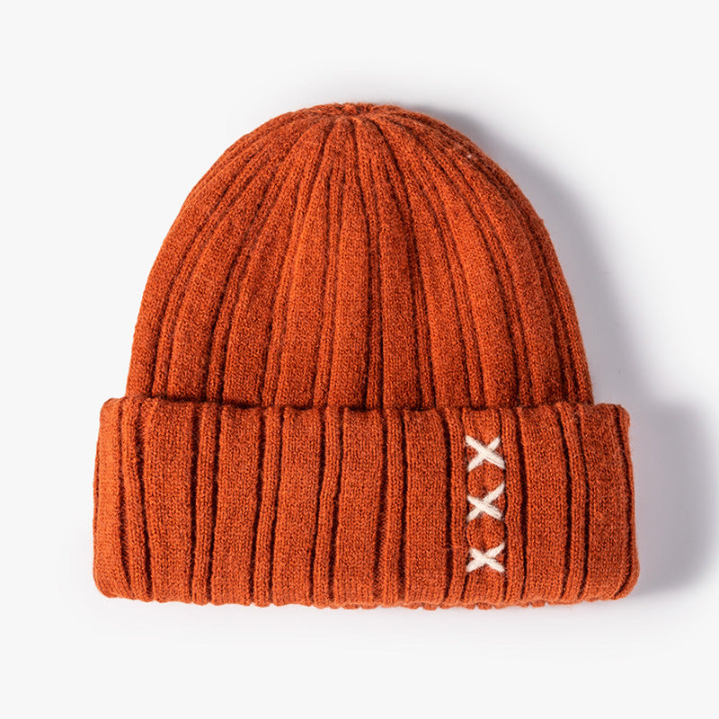Korean version jacquard stitched woolen thickened and warm beanie