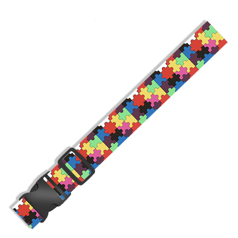 Ethnic style one-line travel polyester luggage strap