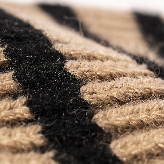 বোনা স্ট্রাইপড রোল্ড আউটডোর উষ্ণ ঘন উলের বিনি