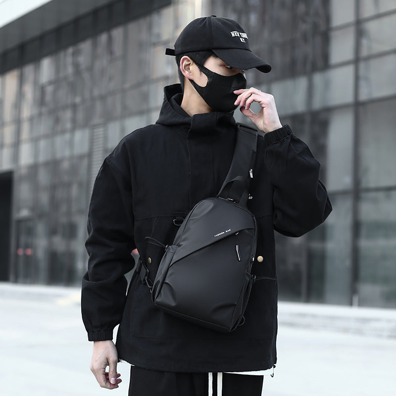Mens Oxford Crossbody Backpack Casual Chest Shoulder Bag