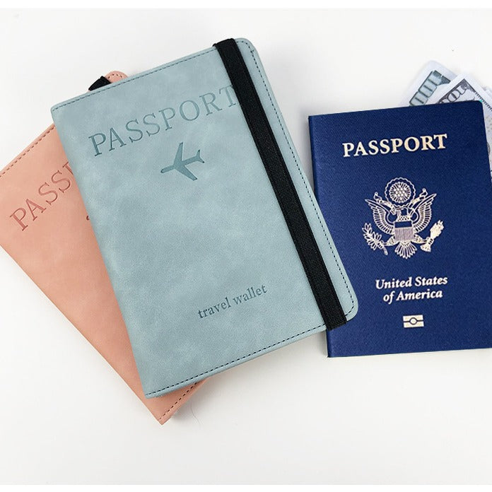 PU leather Travel Passport Cover Card ID Holders & luggage tag