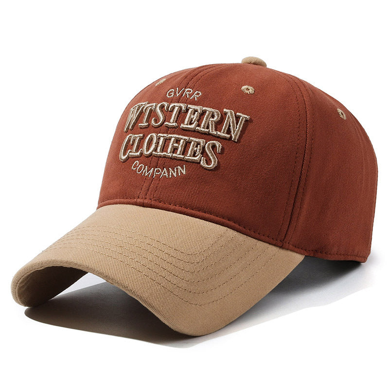 Color-blocked retro contrasting four seasons baseball cap
