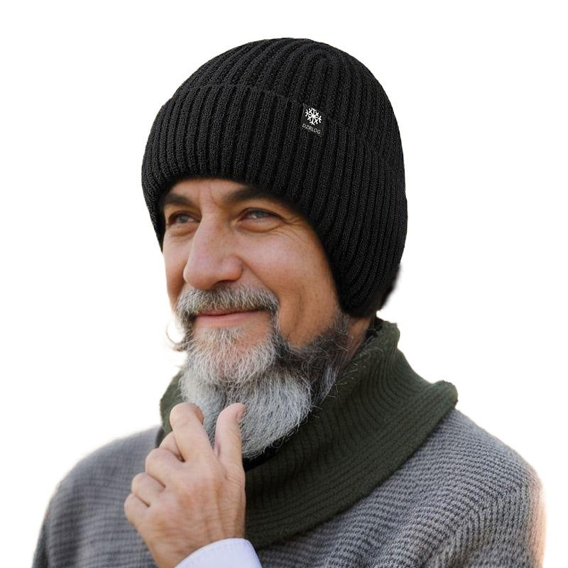 Winter wool knitted thickened warm outdoor elderly fleece hats