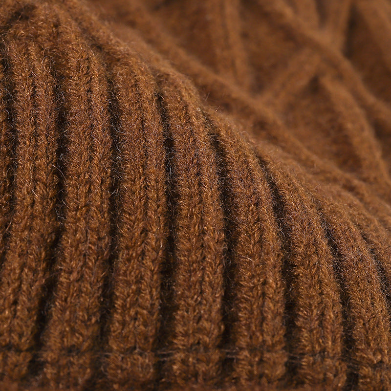 Jacquard warm cold outdoor warm inside fleece beanie