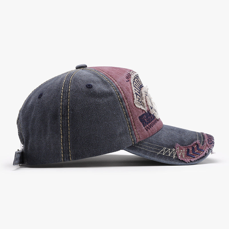 Letter patch embroidered curved brim outdoor men's baseball cap c
