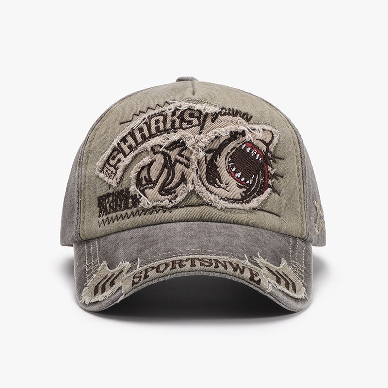 Letter patch embroidered curved brim outdoor men's baseball cap c
