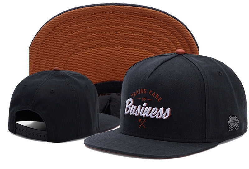 Flat Brim Streetwear Embroidered Front Snapback Cap
