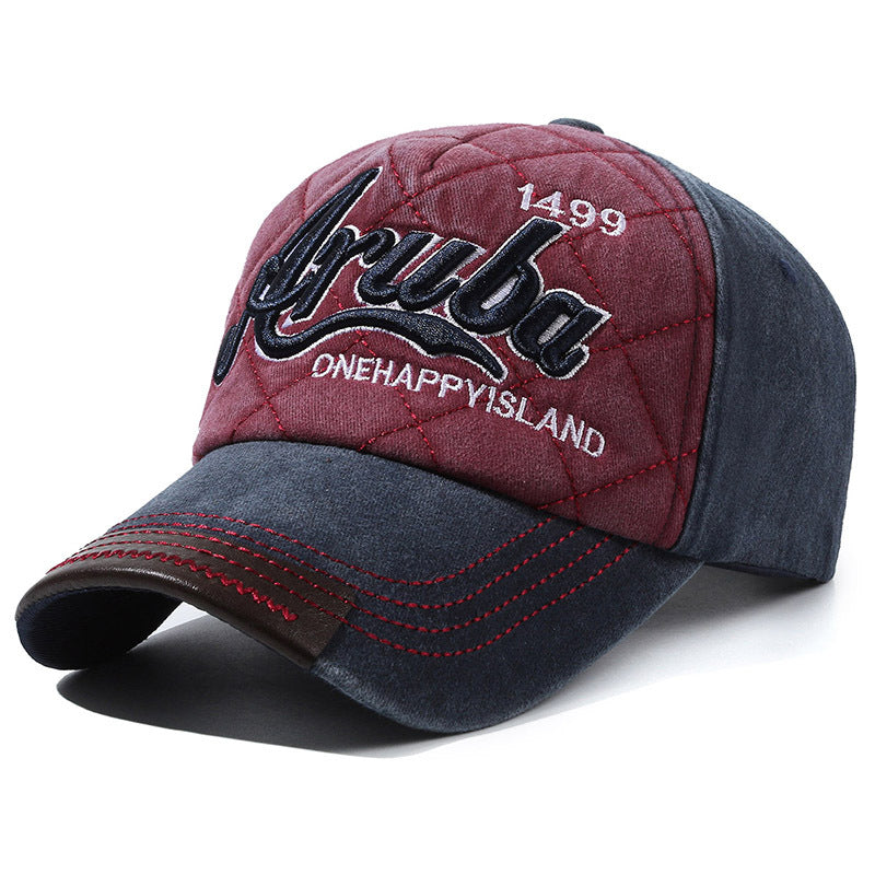 New washed and worn-out three-dimensional embroidery baseball caps