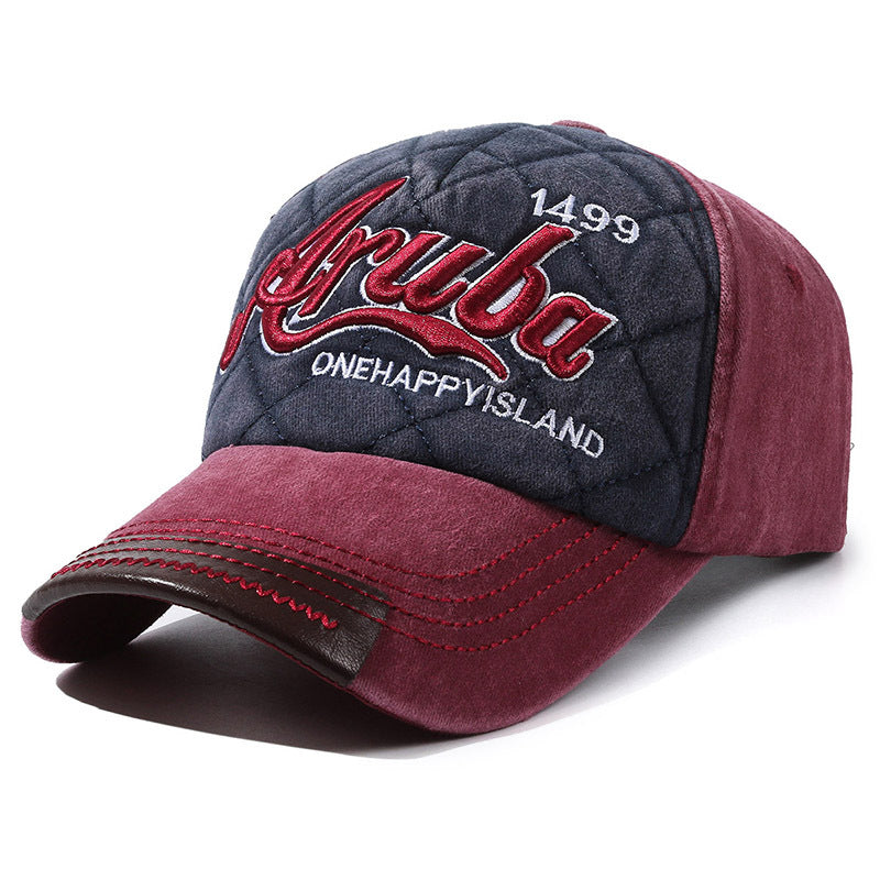 New washed and worn-out three-dimensional embroidery baseball caps