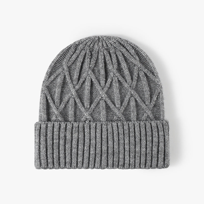 Jacquard warm cold outdoor warm inside fleece beanie